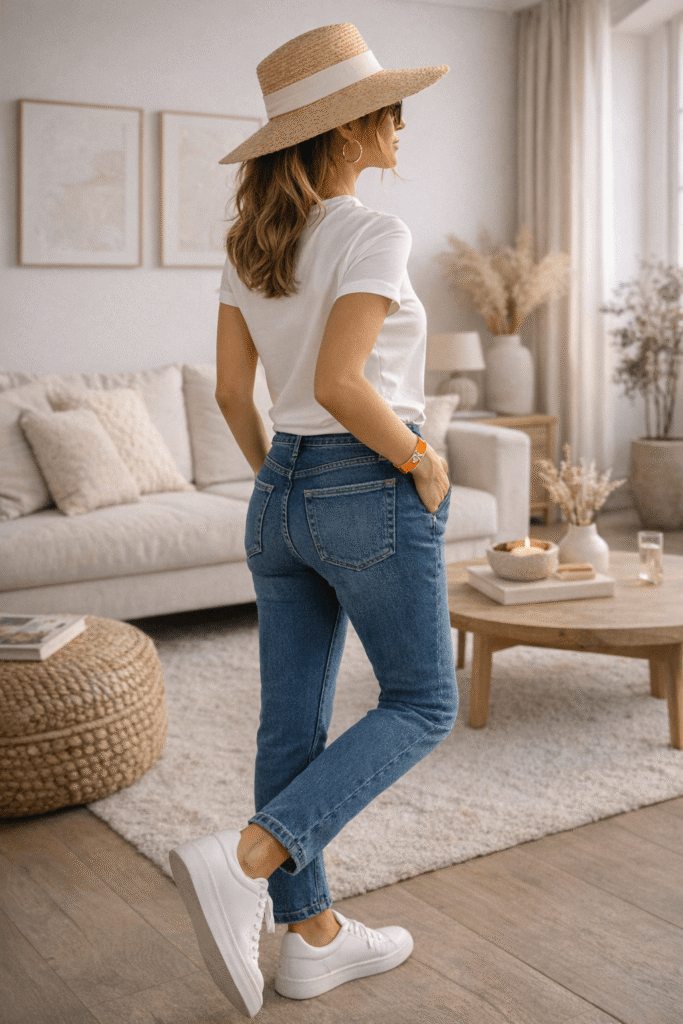 tenue décontractée assortie au bracelet Clic H