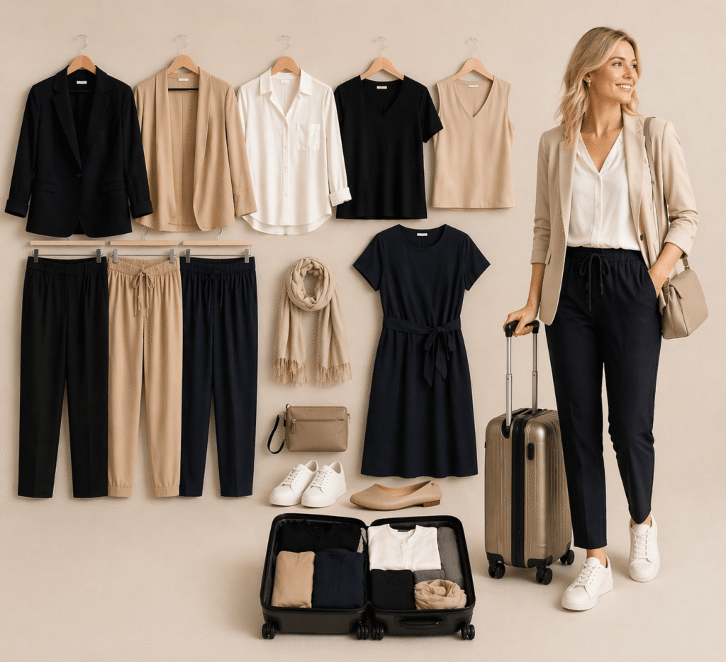 vêtement de voyage infroissable femme